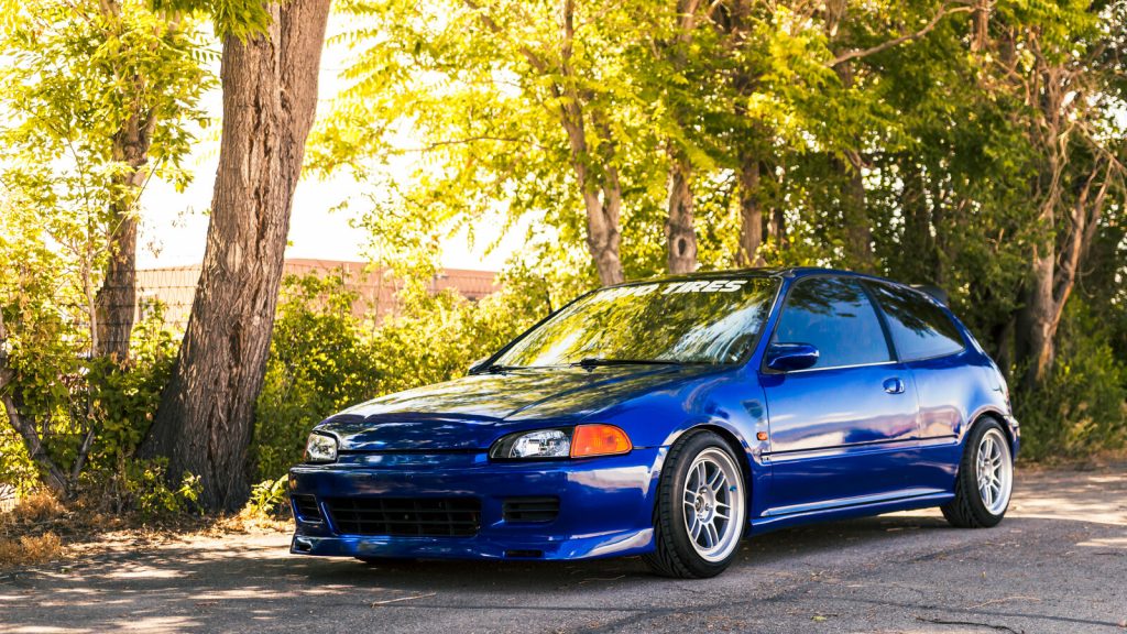 Purple Honda Civic wrap