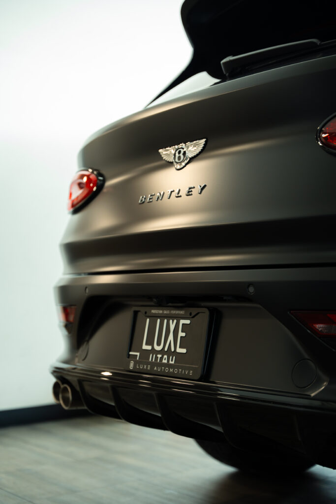 Detail shot of Black Bentley Bentayga back